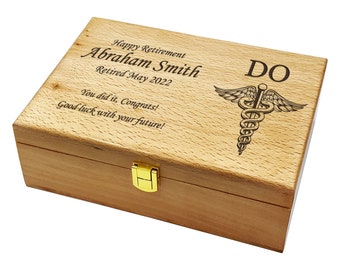 Doctor of Osteopathy DO Memory Box, Retirement, Anniversary, Wedding, Birthday Gift, Personalized Wooden Box, Engraved Keepsake Box
