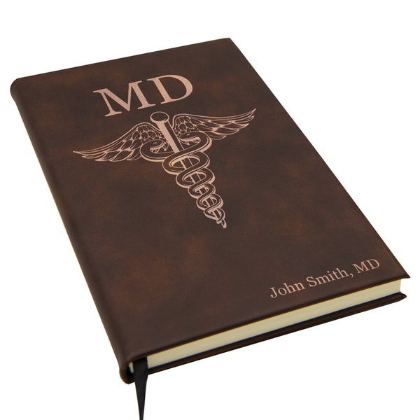 Medical Doctor Vegan Leather Journal, Personalized Vegan Leather Diary, Custom Notebook Gift - Multiple Colors