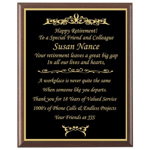 Retirement, Achievement Award, Customized Wooden Plaque, Sports, Wooden Plaque, Retirement, Corporate Gift