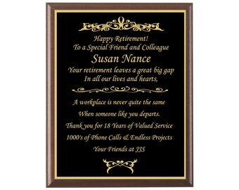 Retirement, Achievement Award, Customized Wooden Plaque, Sports, Wooden Plaque, Retirement, Corporate Gift