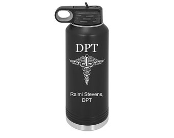 Personalized DPT Water Bottle: Engraved Doctor of Physical Therapy Gift