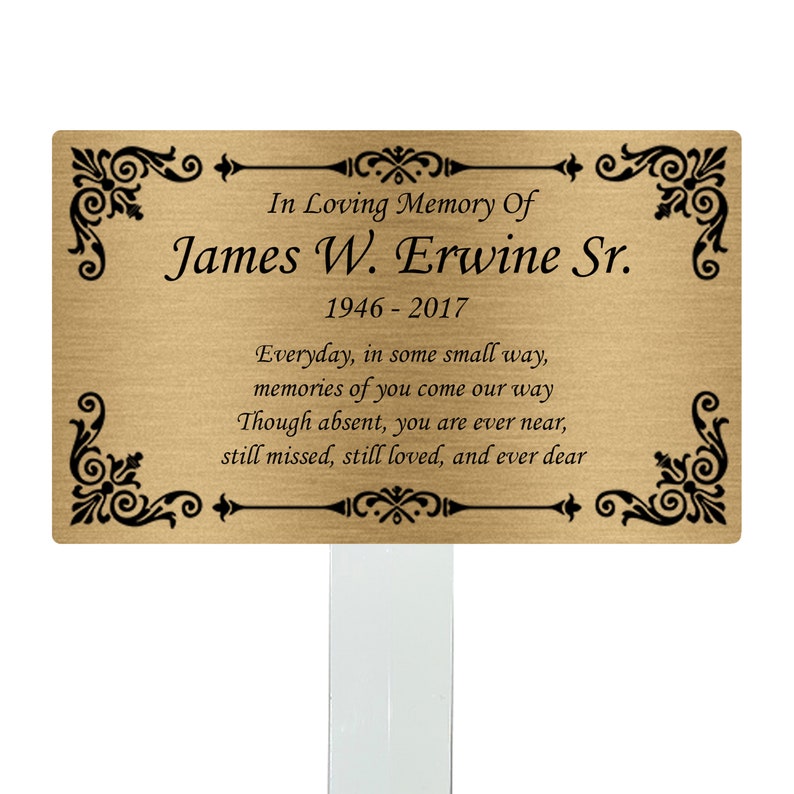 Memorial Plaque Stake Temporary Grave Marker Remembrance Etsy