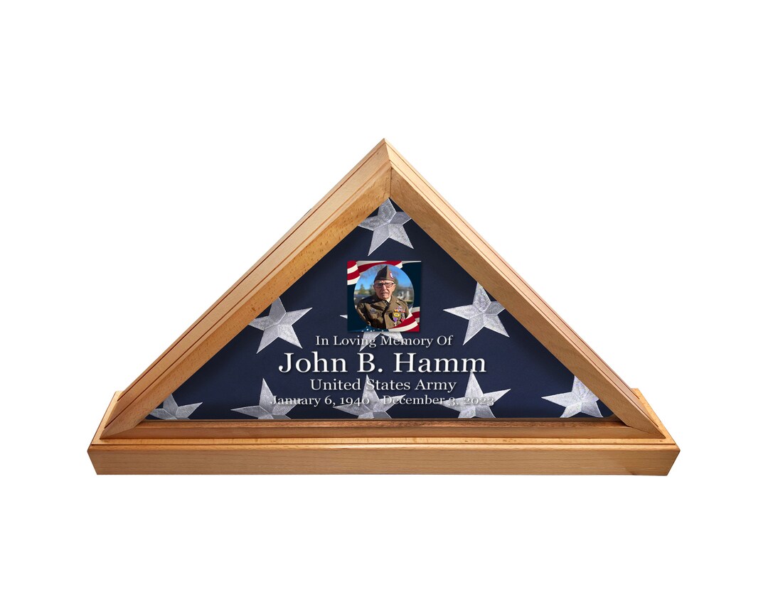 Flag Display Case Personalized in Usawooden Flag Case for Veterans