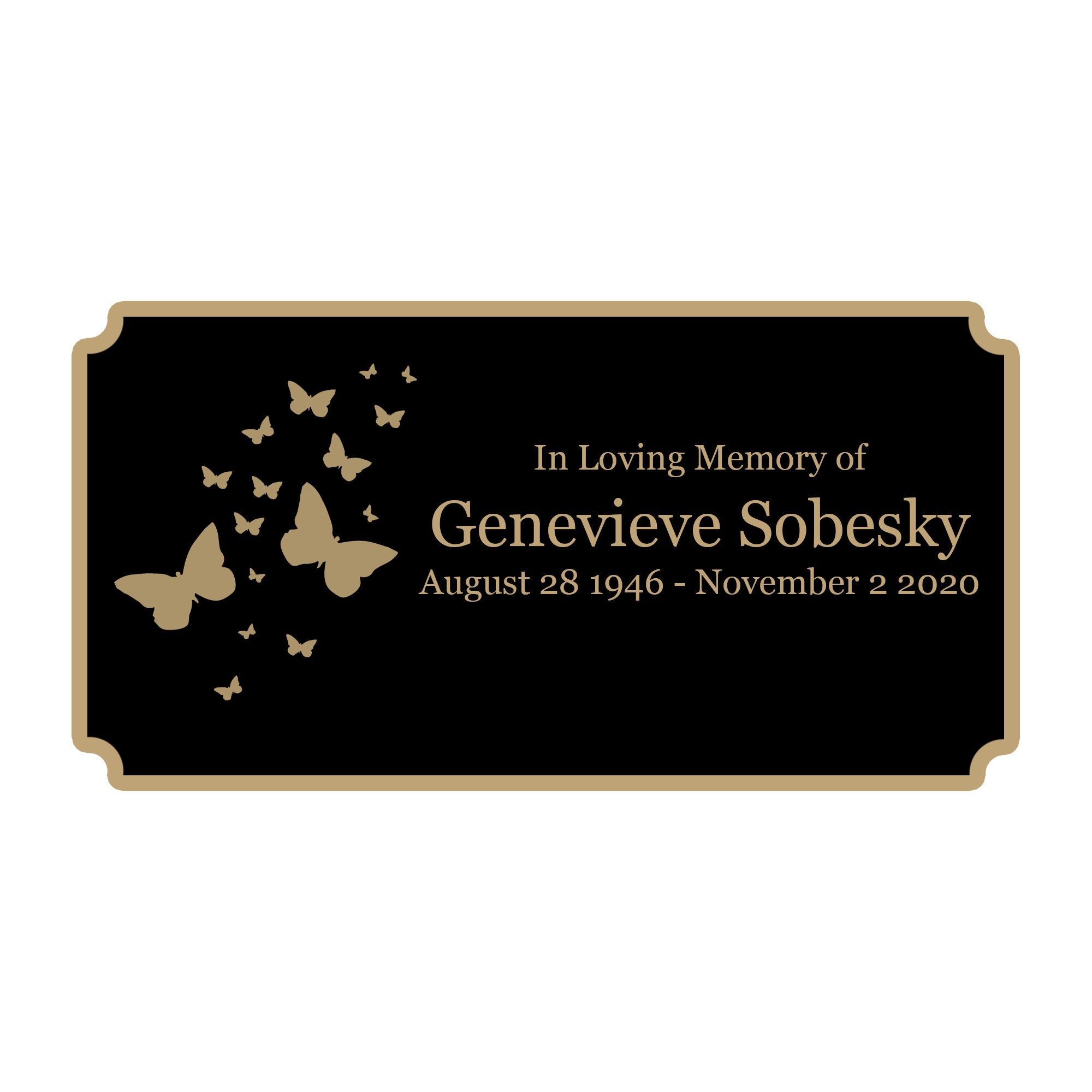 Butterfly Memorial Plaque Cremation Urn Plate Name Plate in - Etsy