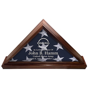 Flag Display Case- Retirement, Casket Flag Stand, Veteran, Soldier Gift, Burial Flag Case, Memorial Flag Case, Personalized in USA