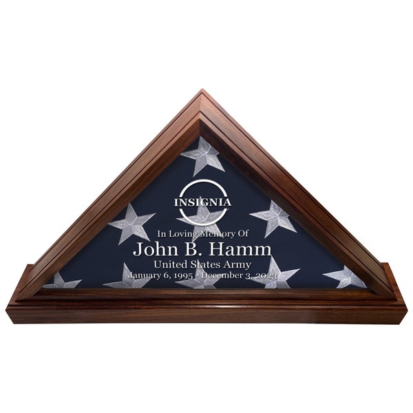 Flag Display Case Personalized in USA- Retirement, Veteran, Soldier Gift, Presentation, Burial Flag Case, Custom Memorial Flag Case