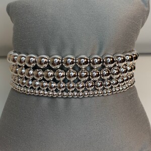 Silver Bead Bracelet | Sterling Silver Bead Bracelet | Silver Bracelet Stack | Silver Layering Bracelet | Everyday Bracelet