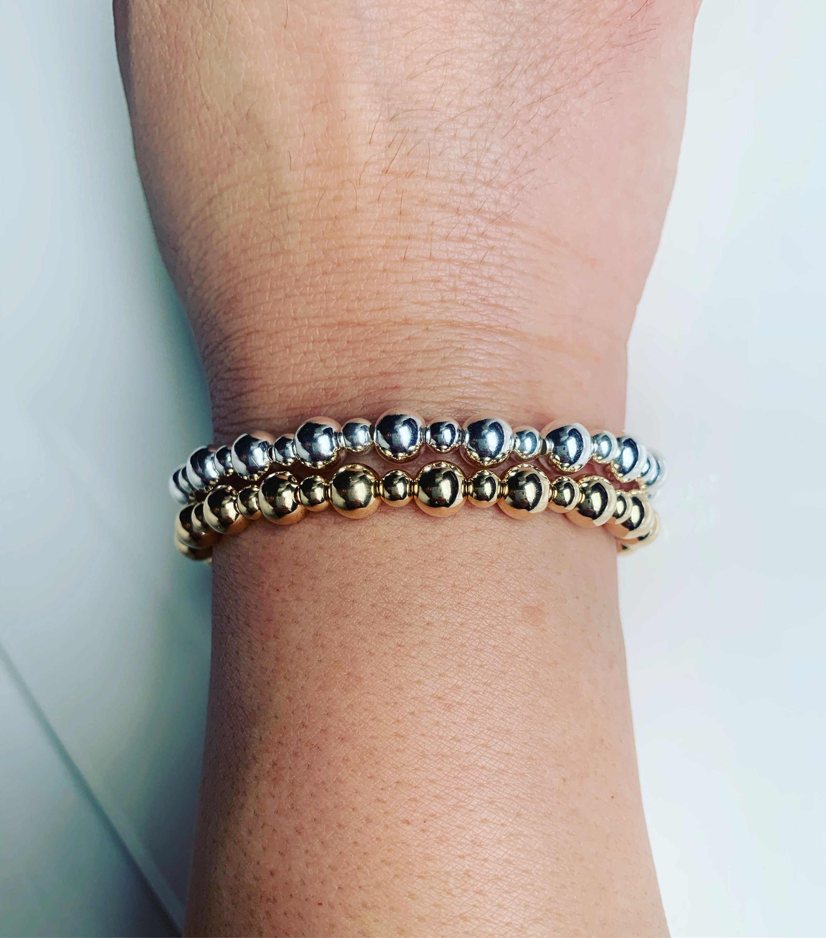 Combination Bracelet 6mm and 4mm bead size for Sterling Etsy