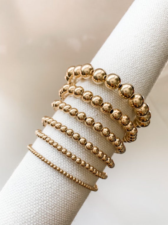 2mm gold cheap bead bracelet