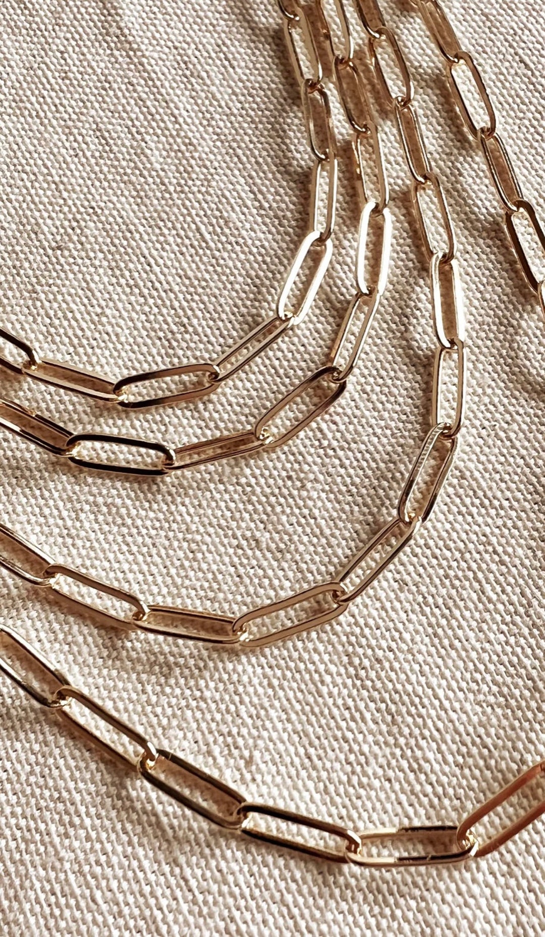 18K Gold Filled Paper Clip Chain Bracelet Gold Filled Paperclip Chain Bracelet Gold Filled