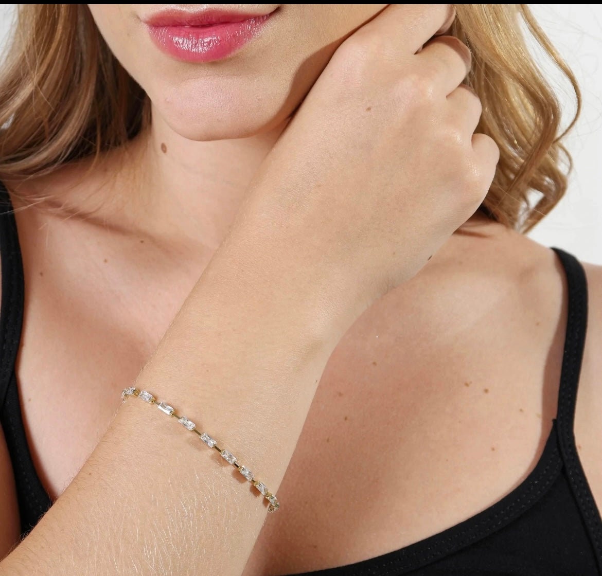 Sideway Baguette Tennis Bracelet Etsy