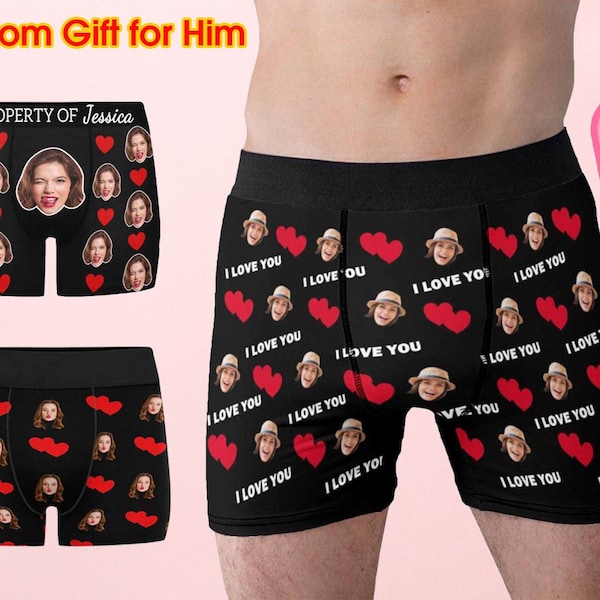 Custom Valentines Day Gift Underwear Briefs - Black / Small