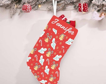 Custom Face Christmas Stockings Text Santa Claus Drawstring Bags Personalized Santa Sack Christmas Bag for Present Gift Christmas Tree Skirt