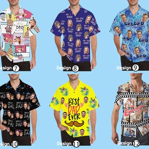 Custom Face Hawaiian Shirt for Men Women Personalized Background Photo Text Hawaii Shirt Bachelor Party Shirt Trip Birthday Father Day Gift image 3