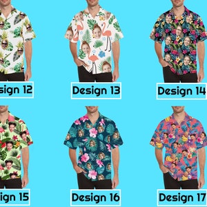 Custom Face Hawaiian Shirt for Men Personalized Photo Text Hawaii Shirt Bachelor Party Shirts Anniversary Vacation Trip Fathers Day Gift image 4