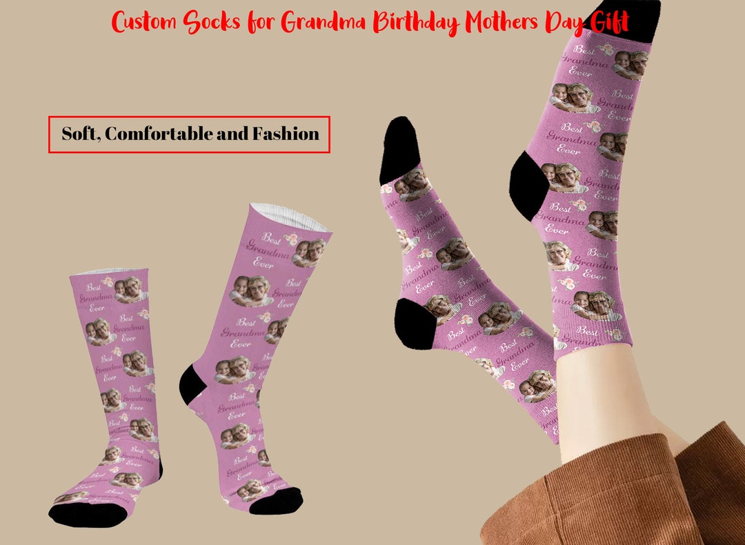 Custom Socks With Faces Personalized Photo Text Sox for Etsy