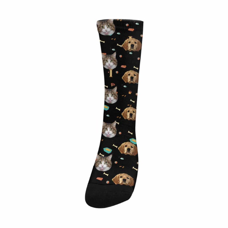 Custom Socks with Face Pet Animal/'s Cat Dog Face Personalized Photo on Sox Gifts for Birthday and Holidays