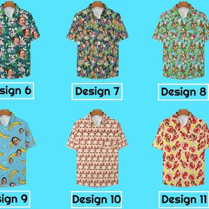 Custom Face Hawaiian Shirt for Men Personalized Photo Text Hawaii Shirt Bachelor Party Shirts Anniversary Vacation Trip Fathers Day Gift image 3