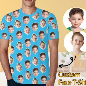 Custom T-Shirt with Faces Kids Custom Pets Dogs Faces Shirts Bachelor Party Shirts Personalized Tee Shirts Men Women Birthday Christmas Gift