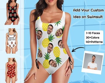 Costume da bagno con viso personalizzato Foto personalizzata Costume da bagno da donna Bikini Set Costumi da bagno Anniversario Compleanno Addio al nubilato Matrimonio Sposa Regalo