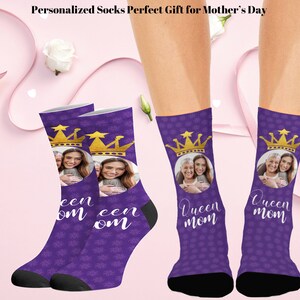 Kundenspezifische Socken mit Gesichtsname Personalisierte Foto Sox für Mama Ich liebe meine Mama Muttertagsgeschenk