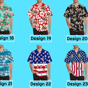 Custom Face Hawaiian Shirt for Men Personalized Photo Text Hawaii Shirt Bachelor Party Shirts Anniversary Vacation Trip Fathers Day Gift image 5
