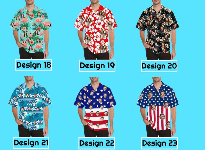 Custom Face Hawaiian Shirt for Men Personalized Photo Text Hawaii Shirt Bachelor Party Shirts Anniversary Vacation Trip Fathers Day Gift image 5