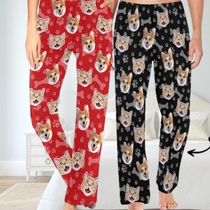 Custom Face Pajamas Pants Personalized Dog Cat Photo Pajama Trousers Women Men Kids Party Gift Family Lover Mothers Fathers Day Christmas