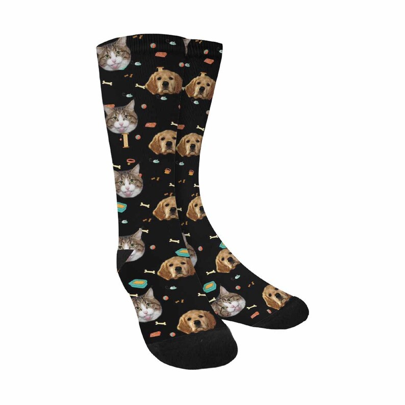Custom Socks with Face Pet Animal/'s Cat Dog Face Personalized Photo on Sox Gifts for Birthday and Holidays
