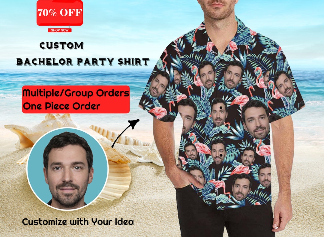 Custom Face Hawaiian Shirt for Men Personalized Photo Text Hawaii Shirt ...