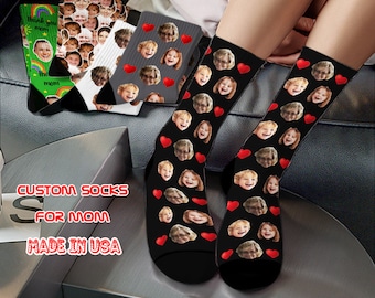 Personalized Face Socks: Custom Photo Socks, Mother's Day Gift