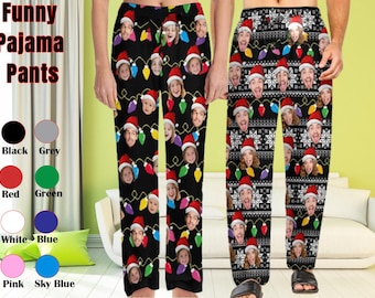 Custom Face Pajama Pants: Personalized Photo Trousers, Unique Family Gift