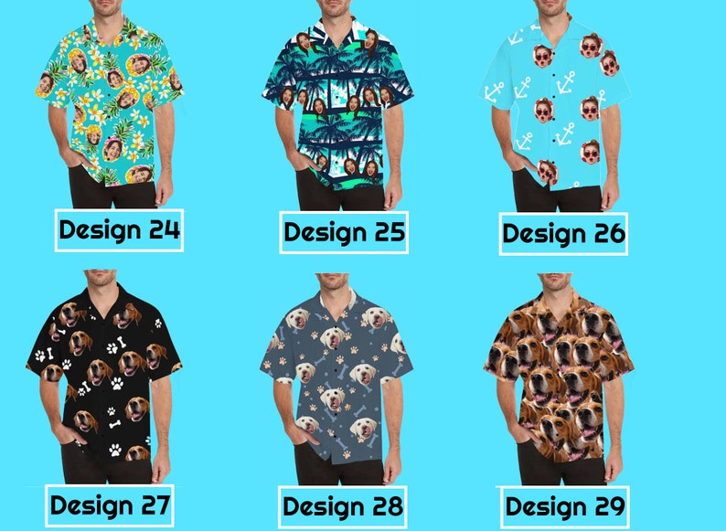 Custom Face Hawaiian Shirt for Men Personalized Photo Text Hawaii Shirt Bachelor Party Shirts Anniversary Vacation Trip Fathers Day Gift image 6