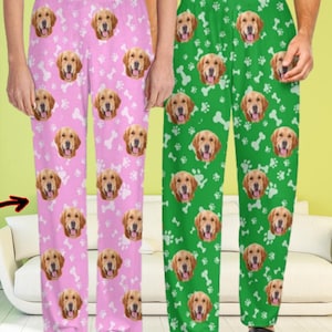 Custom Face Pajamas Pants Personalized Dog Cat Photo Pajama Trousers Women Men Kids Party Gift Family Lover Mothers Fathers Day Christmas