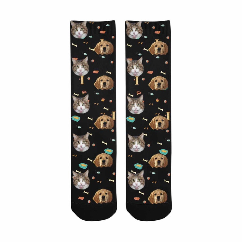 Custom Socks with Face Pet Animal/'s Cat Dog Face Personalized Photo on Sox Gifts for Birthday and Holidays