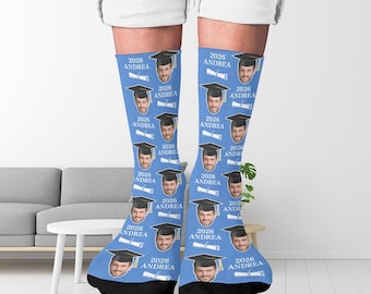 Custom Graduation Socks, Face Sock, Personalized Photo Socks, Funny Sox, Graduated Gifts