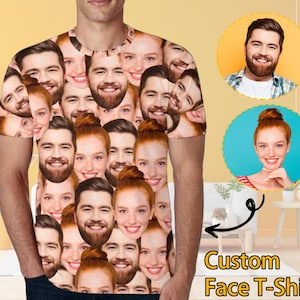 Custom T-Shirt with Faces Custom Face Shirts Bachelor Party Shirts Personalized Photo Tee Shirts Men Women Kids Birthday Christmas Gift