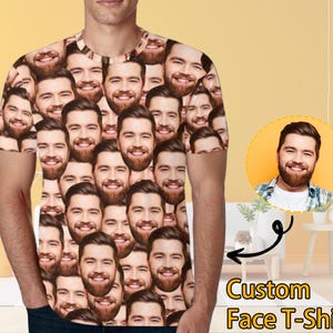 Custom T-Shirt with Faces,Custom Face Shirts,Bachelor Party Shirts,Personalized Photo Tee Shirts,Men Women Kids,Birthday Christmas Gift