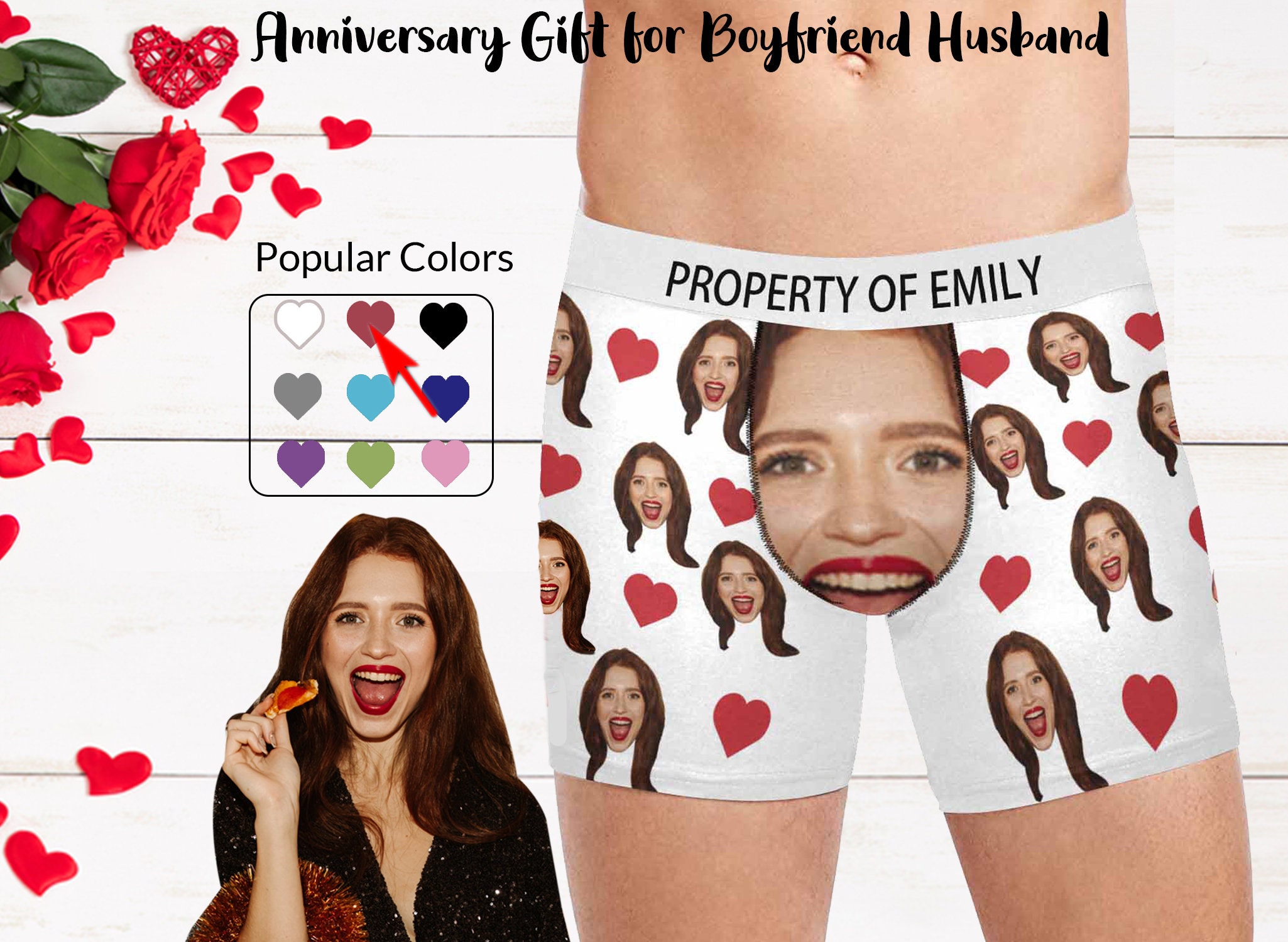 Lovely POD Custom Underwear For Boyfriend - Boxers With Face On Them, Valentines  Day Gifts For Him Boyfriend Husband 3, Boxers 23, X-Small-5X-Large :  : Clothing, Shoes & Accessories