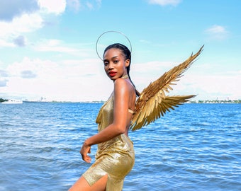 BIHBI Gold Angel Wings Set + Halo Headband