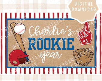 Bannière d'anniversaire de baseball de l'année recrue | Modèle modifiable (téléchargement numérique)