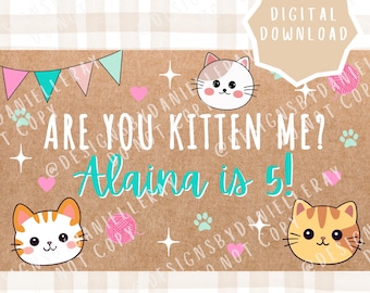 de Bannière d'anniversaire de chaton | Êtes-vous mon chaton | Téléchargement numérique modifiable