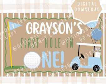 Hole in One Golf Birthday Banner | First Birthday Decor (Digital Download)