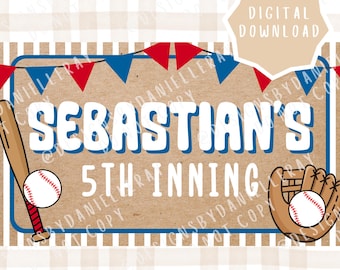 Verjaardagsbanner honkbal | Bewerkbare sjabloon (digitale download)