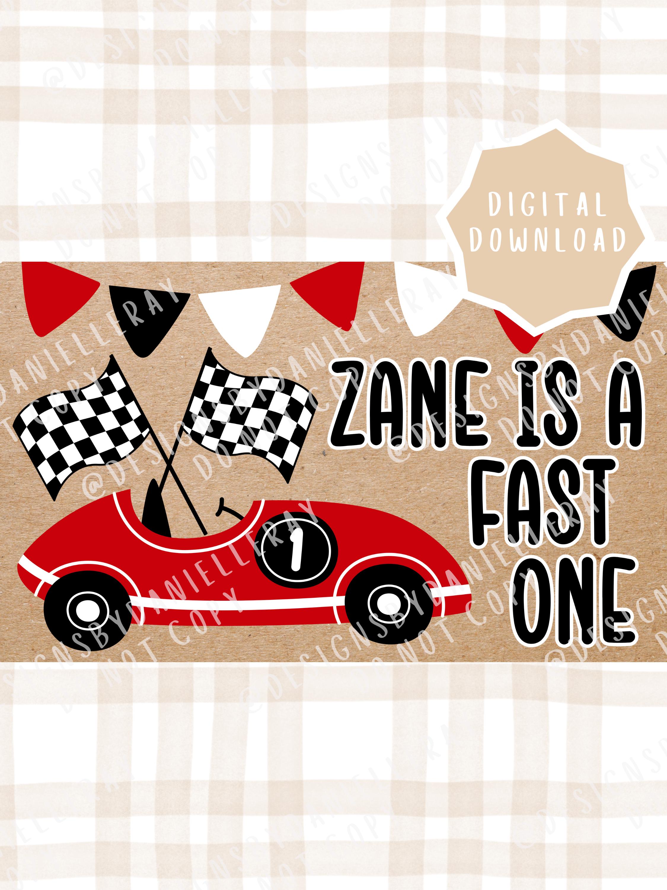 Race Car First Birthday Banner | Fast One Theme (digital Download ...