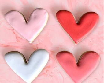 Día de San Valentín 24 mini galletas de corazón de CUALQUIER COLOR