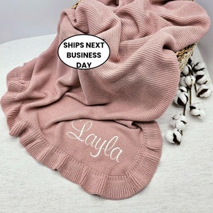Baby blanket / Soft Custom Personalized baby blanket / Embroidered Knitted Baby Blanket / Soft Custom Baby Shower Gift