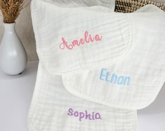 Muslin Burp Cloths / Personalized baby Burp/Embroidered name on burp cloths/Custom baby Burp/Baby shower gift/Baby burp cloths