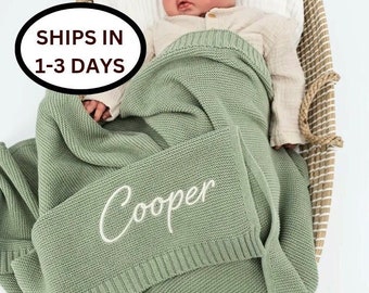 Manta para bebé, nombre del bebé bordado en la manta, regalo personalizado para baby shower.