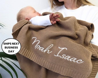 Manta de bebé personalizada, manta de algodón para bebés, manta para recién nacidos, artículos esenciales para recién nacidos, regalo de baby shower, manta con nombre de bebé, decoración de guardería